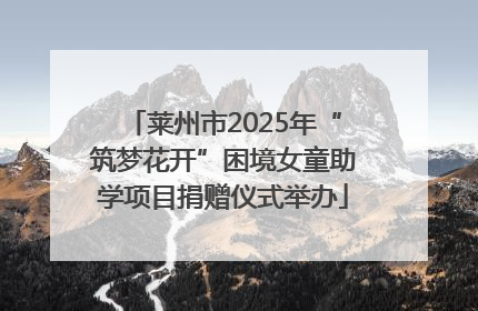 莱州市2025年“筑梦花开”困境女童助学项目捐赠仪式举办