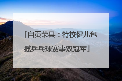 自贡荣县：特校健儿包揽乒乓球赛事双冠军