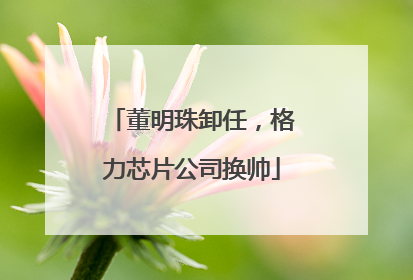 董明珠卸任，格力芯片公司换帅