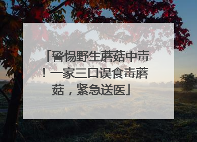 警惕野生蘑菇中毒！一家三口误食毒蘑菇，紧急送医