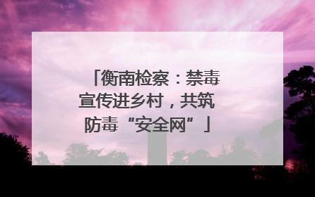 衡南检察:禁毒宣传进乡村,共筑防毒“安全网”