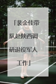 裴金佳带队赴陕西调研退役军人工作