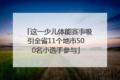 这一少儿体能赛事吸引全省11个地市500名小选手参与