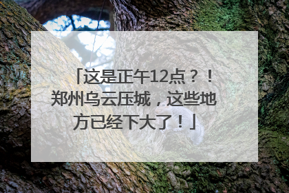 这是正午12点？！郑州乌云压城，这些地方已经下大了！