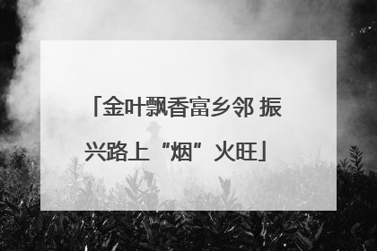 金叶飘香富乡邻 振兴路上“烟”火旺