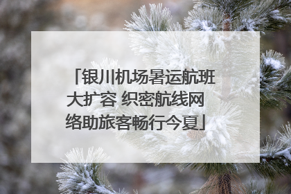 银川机场暑运航班大扩容 织密航线网络助旅客畅行今夏