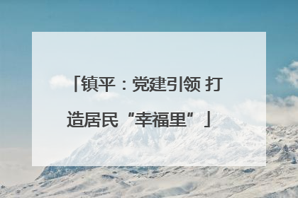 镇平：党建引领 打造居民“幸福里”