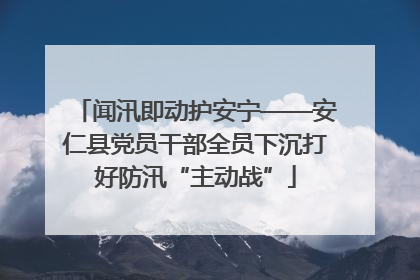 闻汛即动护安宁——安仁县党员干部全员下沉打好防汛“主动战”