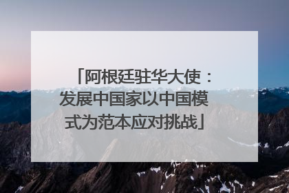 阿根廷驻华大使：发展中国家以中国模式为范本应对挑战