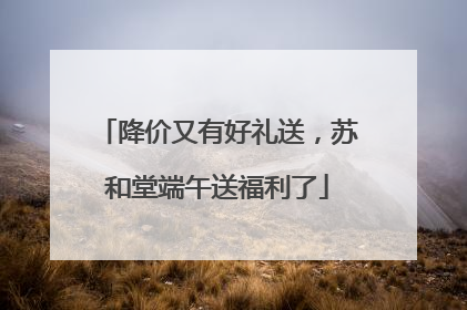 降价又有好礼送，苏和堂端午送福利了