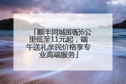 顺丰同城即配6公里低至11元起，端午送礼亲民价格享专业高端服务