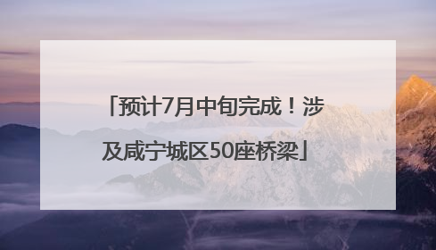 预计7月中旬完成！涉及咸宁城区50座桥梁