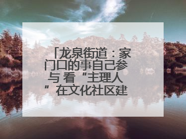 龙泉街道：家门口的事自己参与 看“主理人”在文化社区建设中大放异彩