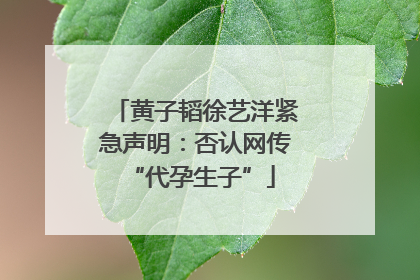 黄子韬徐艺洋紧急声明：否认网传 “代孕生子”