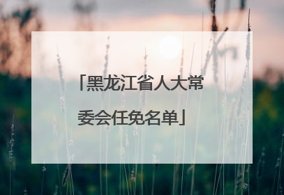 黑龙江省人大常委会任免名单