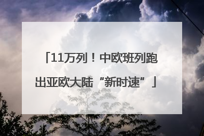 11万列！中欧班列跑出亚欧大陆“新时速”