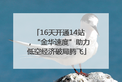 16天开通14站，“金华速度”助力低空经济破局腾飞