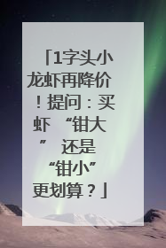 1字头小龙虾再降价！提问：买虾 “钳大” 还是 “钳小” 更划算？