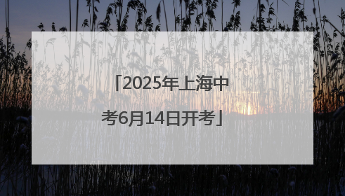 2025年上海中考6月14日开考