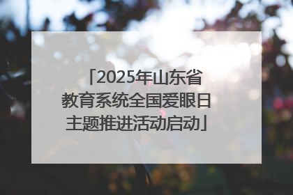2025年山东省教育系统全国爱眼日主题推进活动启动