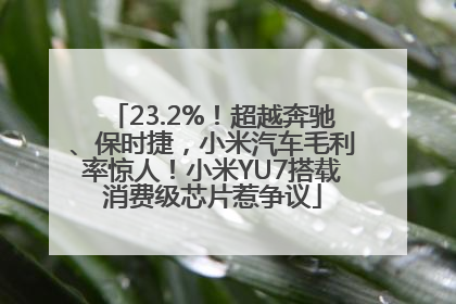 23.2%！超越奔驰、保时捷，小米汽车毛利率惊人！小米YU7搭载消费级芯片惹争议