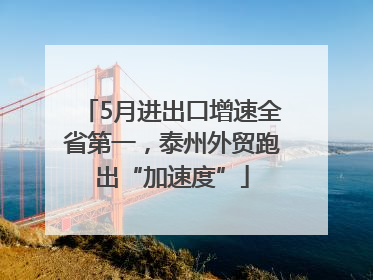 5月进出口增速全省第一，泰州外贸跑出“加速度”