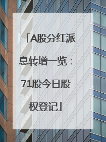 A股分红派息转增一览：71股今日股权登记