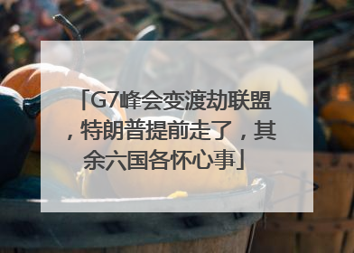 G7峰会变渡劫联盟，特朗普提前走了，其余六国各怀心事